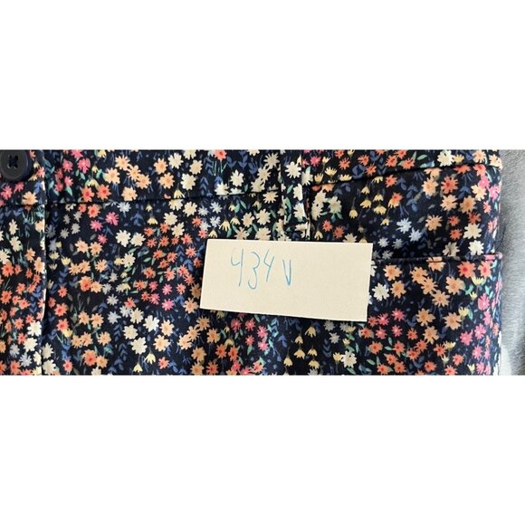 Talbots Womens Cropped Floral Print Flat Front Pants Size 14P - Picture 5 of 8